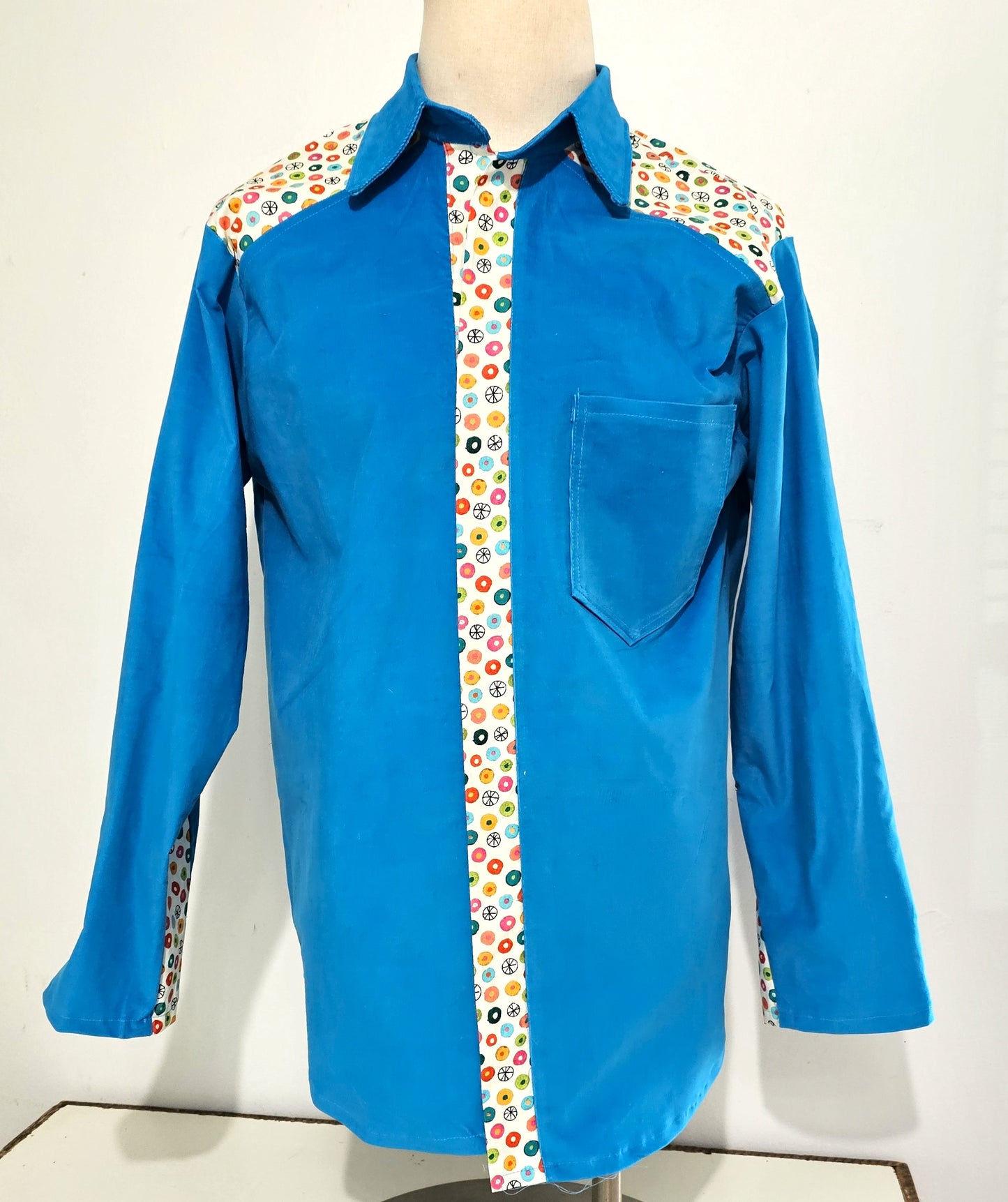 blue corduroy shirt