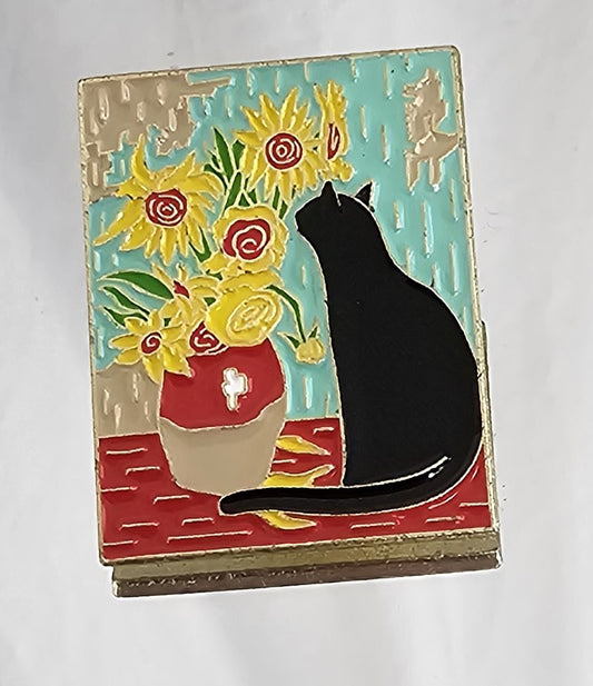 sunflower cat pin