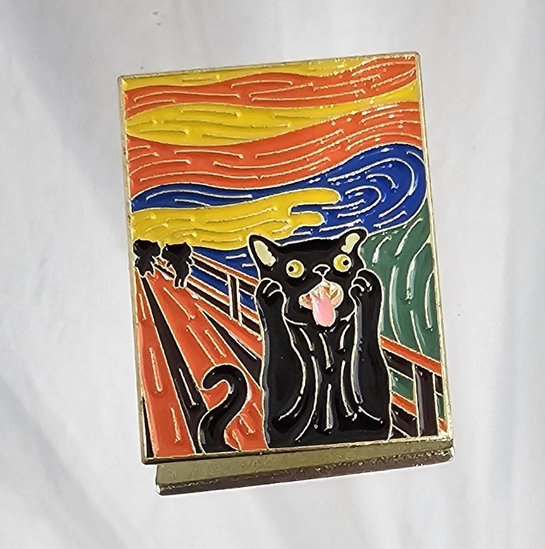 the scream cat pin .