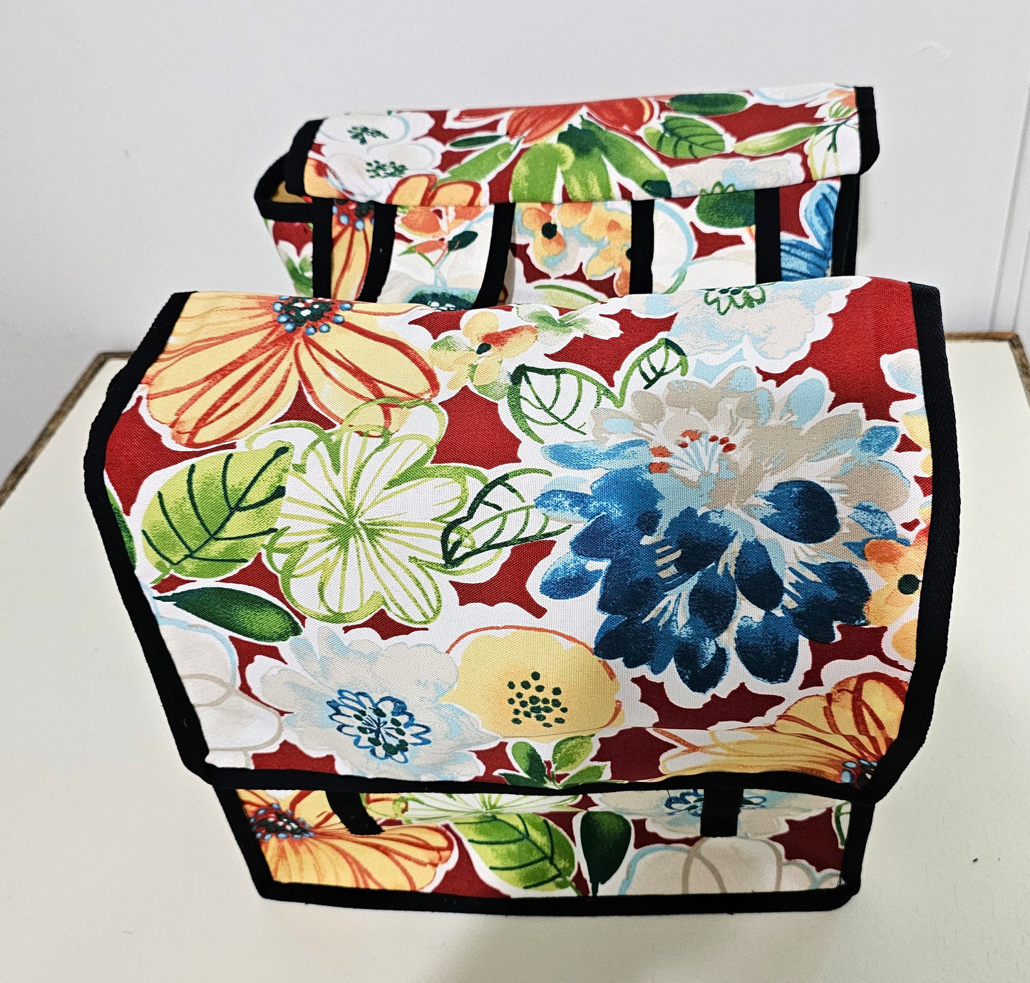 floral printed Dutch style panniers