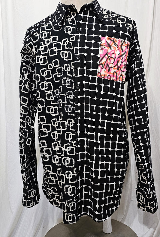 multi B&W print shirt