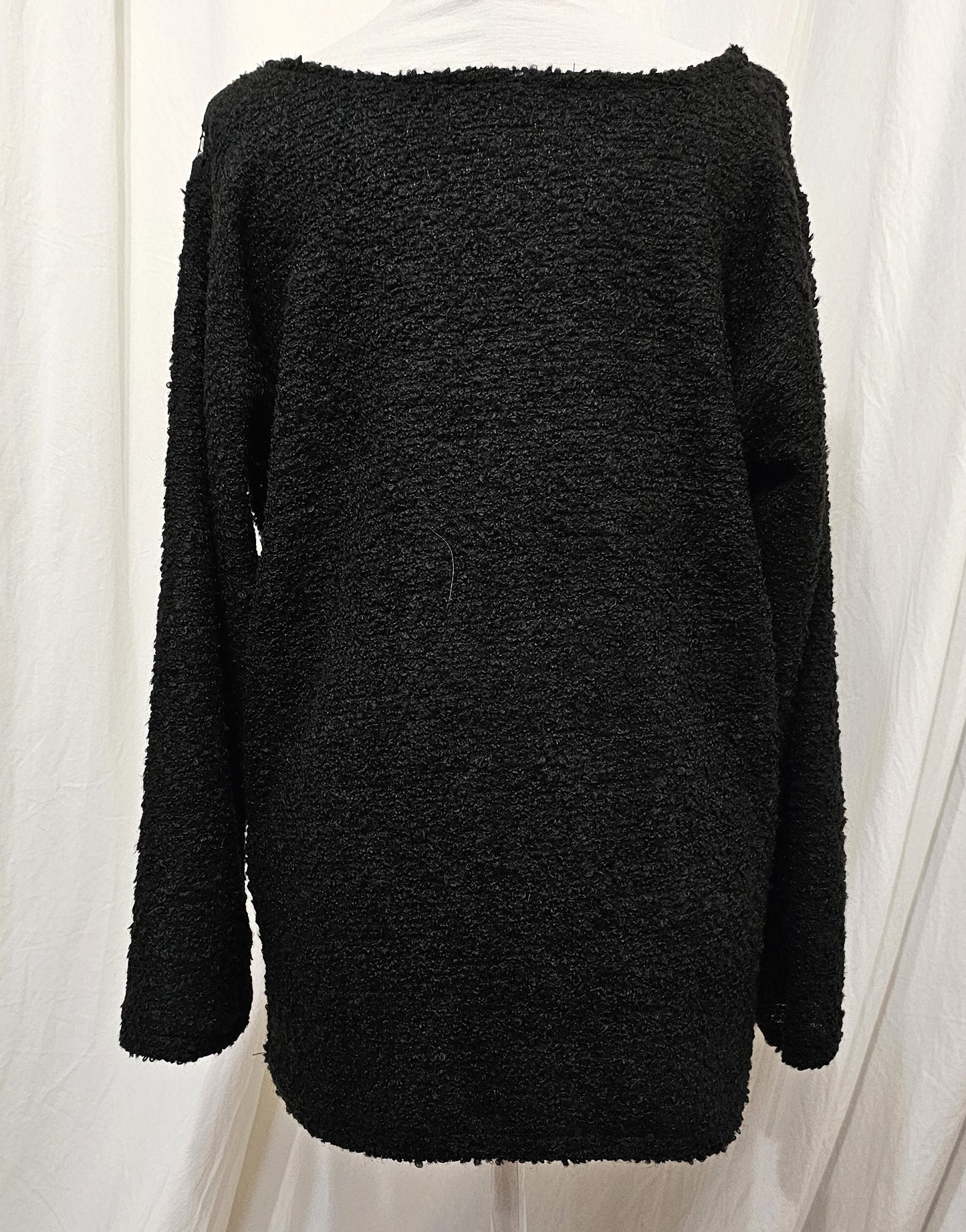 boucle and lace pullover