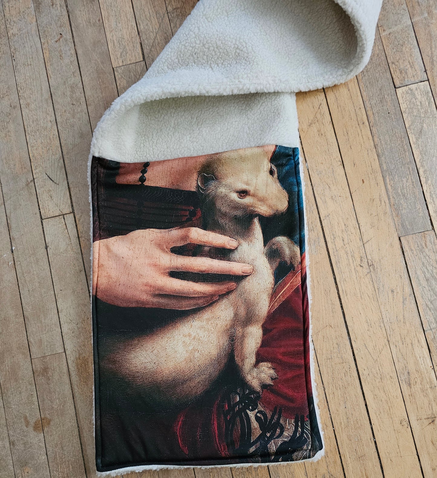 Leonardo Da Vinci shearling scarf